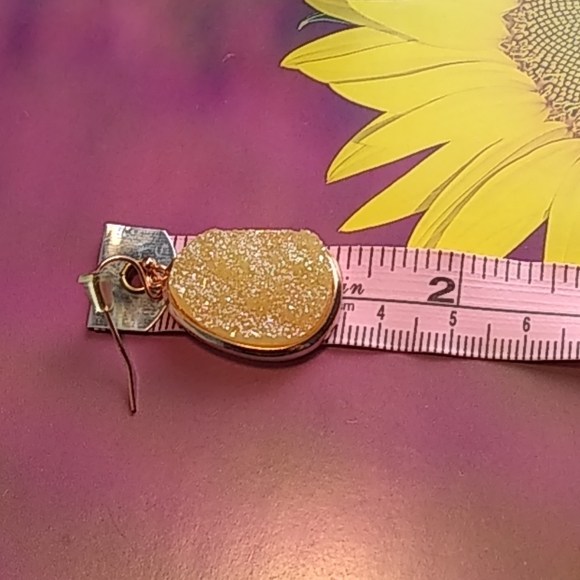 Earrings, Drusy, Gold-Tone Metal - Picture 5 of 5